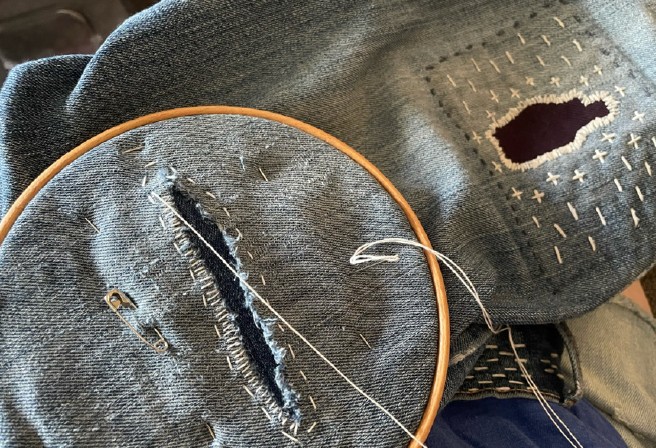 Sashiko mending image